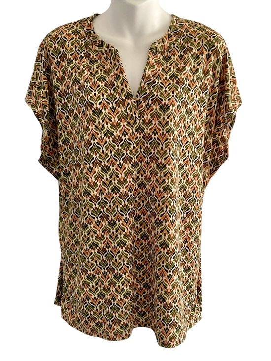 Laura Tops - Laura | Patterned V-Neck Top